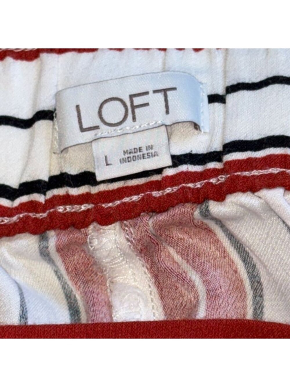 LOFT Womens Striped Wide Leg, Cropped Pants-L-GUC - Picture 4 of 5